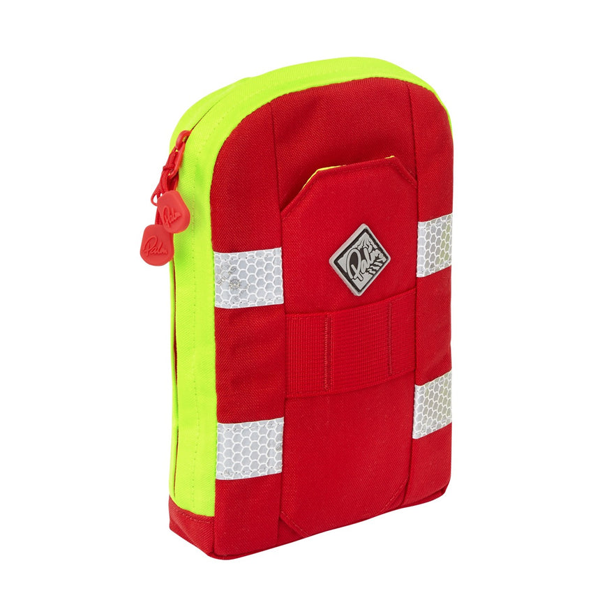 Palm Rescue Front Safety Pocket in REd and High Viz showing front