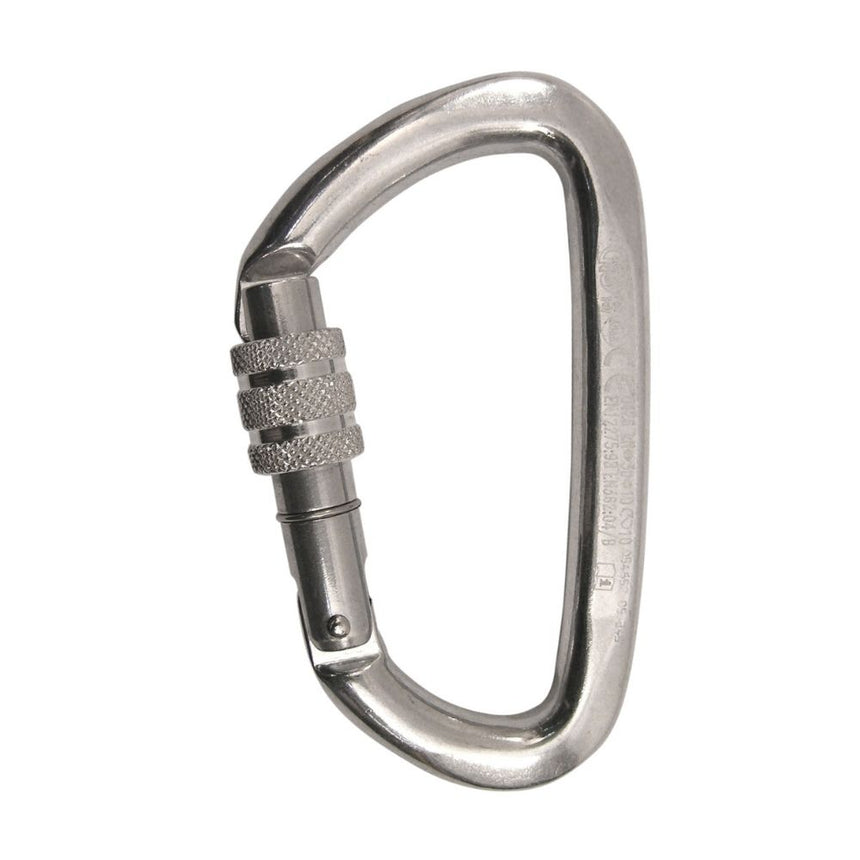 Kong Guide D-Shaped Screwgate carabiner silver