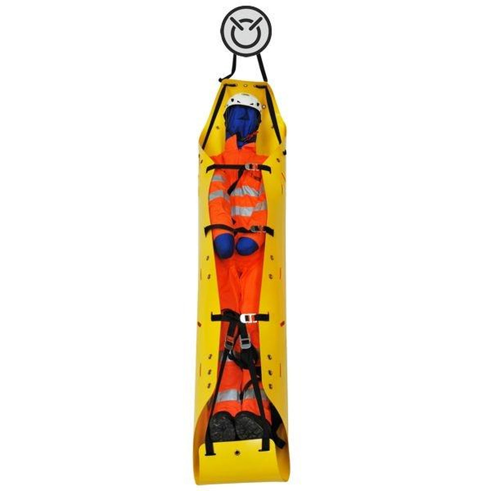 Kong Rolly - Rollable Stretcher top down view of demonstrating use with dummy