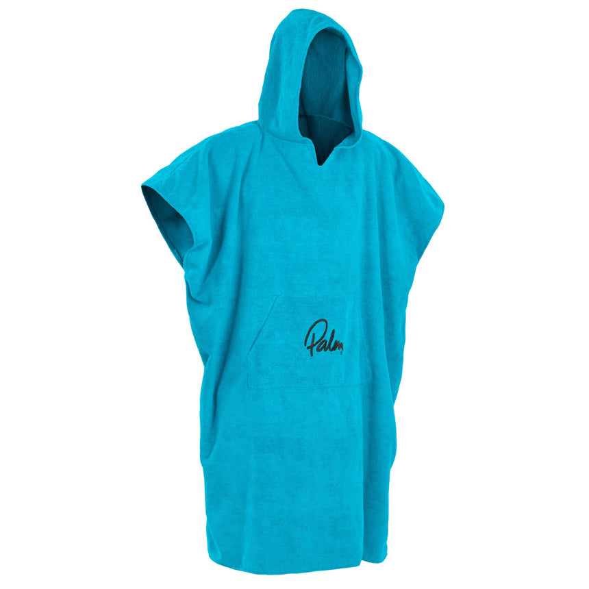 Palm Poncho Micro Fleece Towel Robe in Aqua