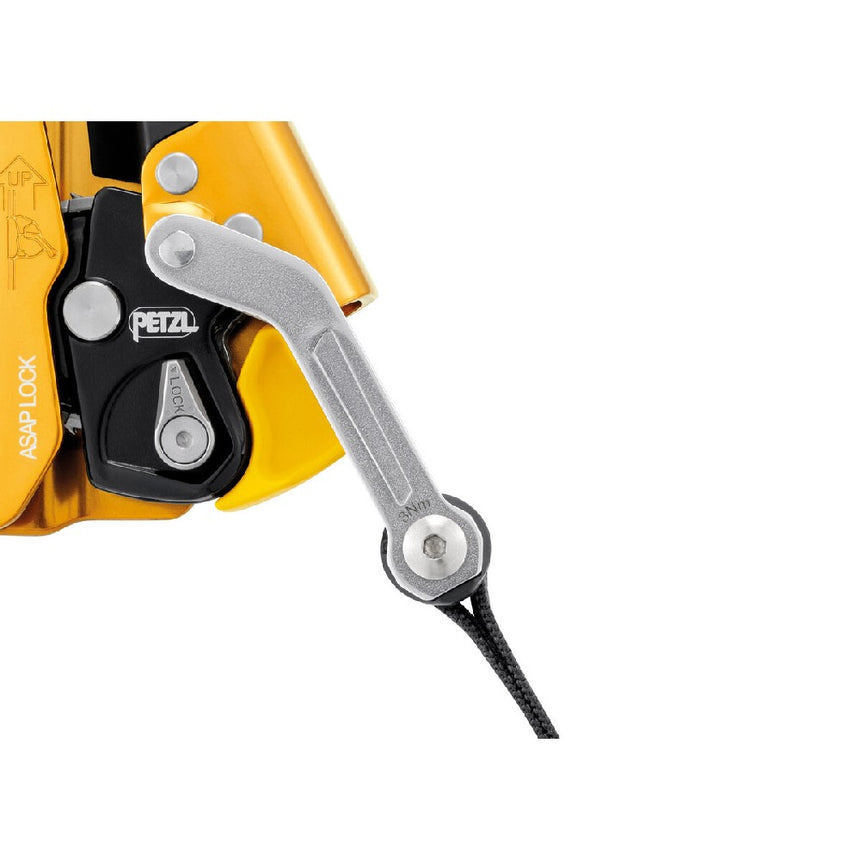 The connection arm makes the system drop resistant so it is easier to pass intermediate anchors.