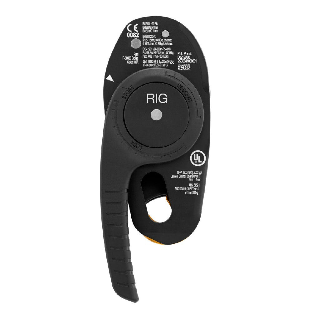 Petzl Rig Compact Descender Repairable Black Back