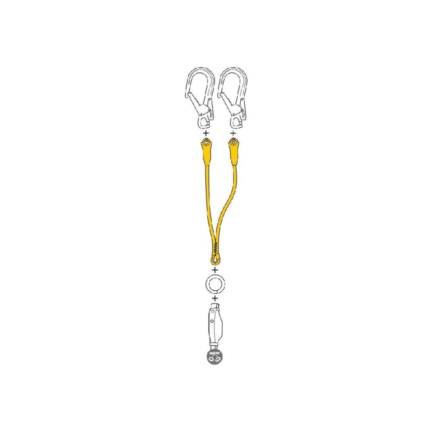 Petzl Jane-Y For Fall Arrest Lanyard combined with ABSORBICA energy absorber to double strength