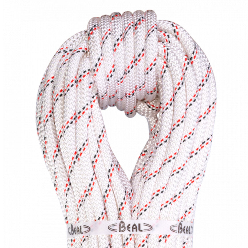 Close up of Beal Industrie 11mm rope in white
