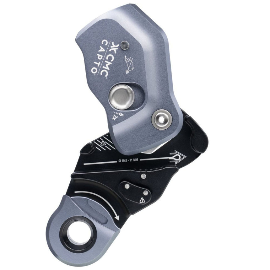 CMC Capto combined rope grab, pulley and becket in Grey for 11mm rope open and ready to use