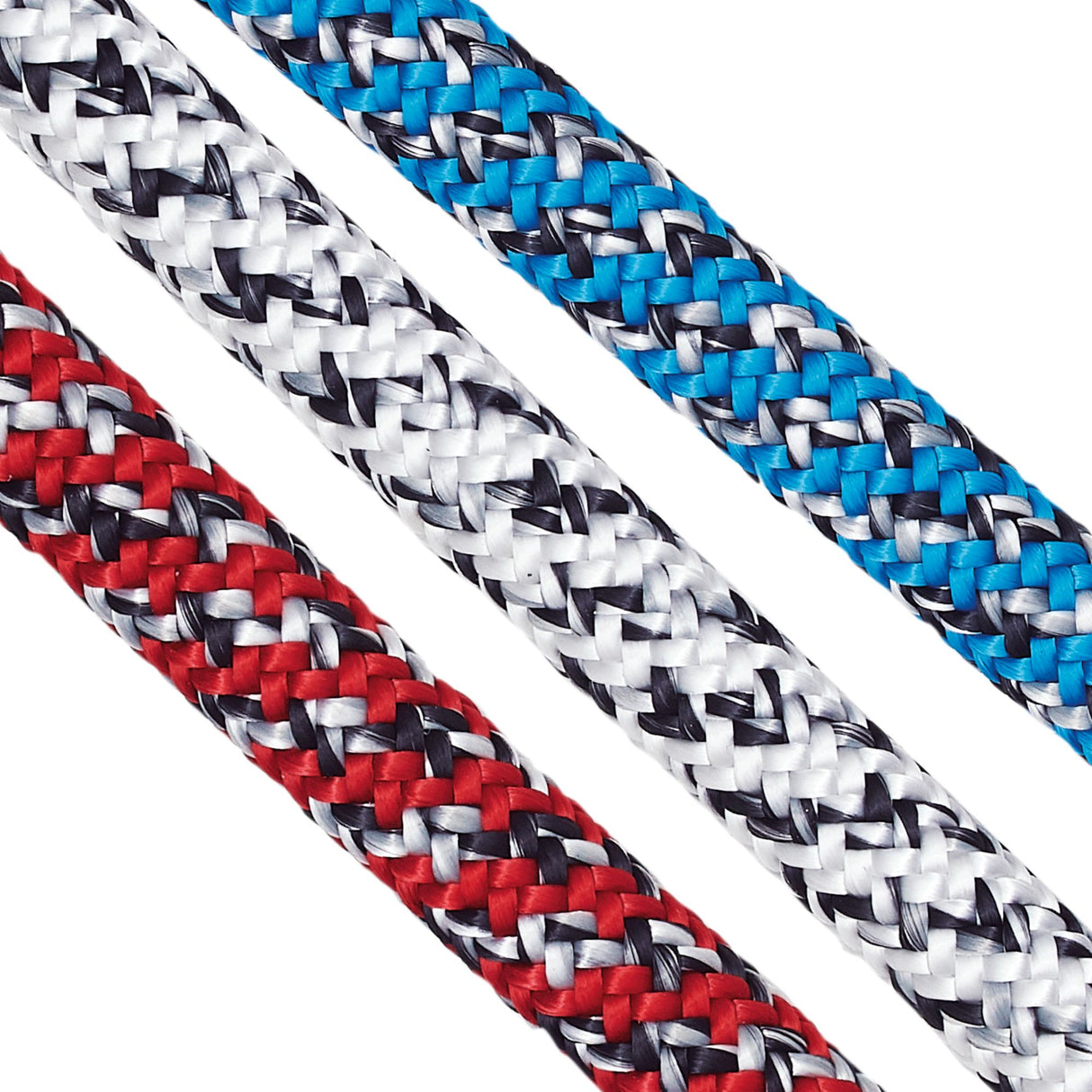 Courant Rebel 11mm Semi-Static Ropes Closeup of Colours Red White and Blue