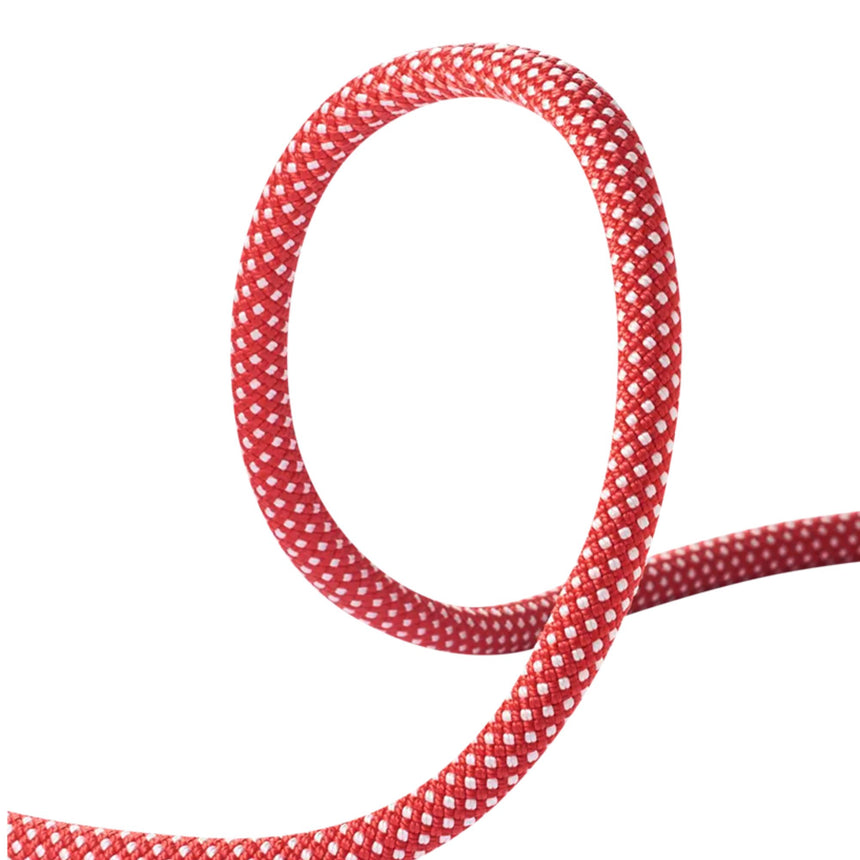 Edelrid Dynamite 11mm Dynamic Rope in Red recommended as protection, lanyard or rope systems for industrial or adventure park use.