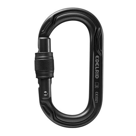 Edelrid Oval Power 2500 Screwgate Carabiner in Black Night Colourway