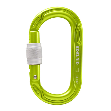 Edelrid Oval Power 2500 Screwgate Carabiner in Oasis Lime Green Colourway