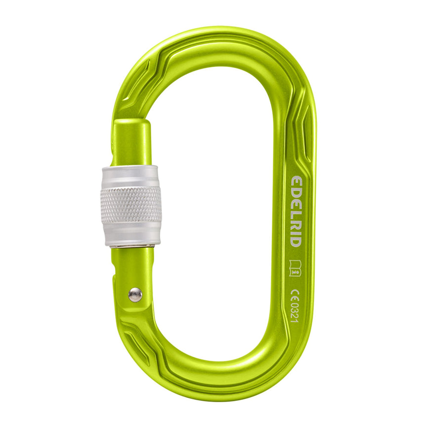Edelrid Oval Power 2500 Screwgate Carabiner in Oasis Lime Green Colourway