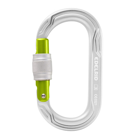 Edelrid Oval Power 2500 Screwgate Carabiner in Silver Colourway