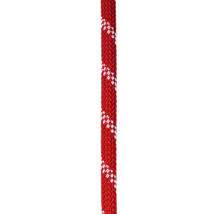 Edelrid Static Low Stretch 10.5mm Rope in Snow colourway red and white