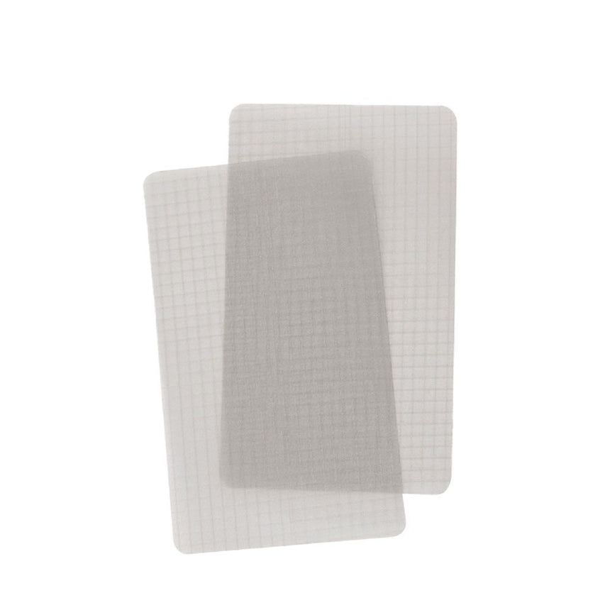 2 Semi Transparent Peel and Stick Gear Aid Tenacious Tape Sil Nylon Repair Patches (dimensions 7.6c x 12.7cm)