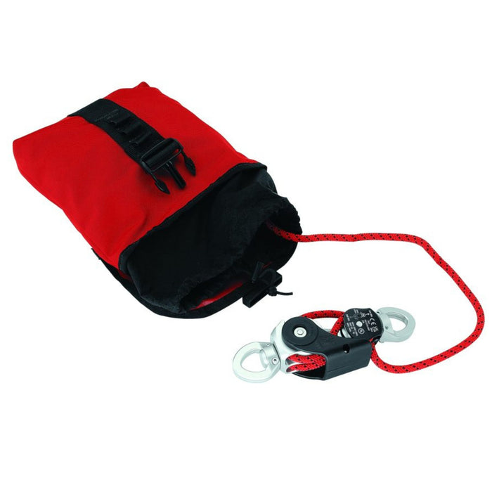 Harken Industrial Wingman compact personal mechanical advantage system with optional industrial-grade ballistic nylon carrying case with locking buckle, drawstring, and drain grommets for convenient storage, transport and line management.