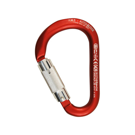 Kong HMS Classic Auto Block Carabiner  Red and Polished