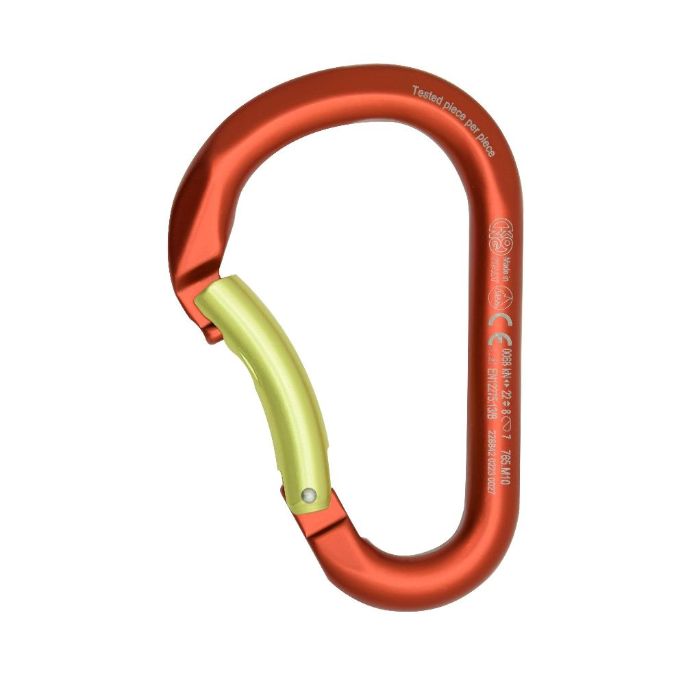 Kong Paddle Bent Gate Carabiner red yellow