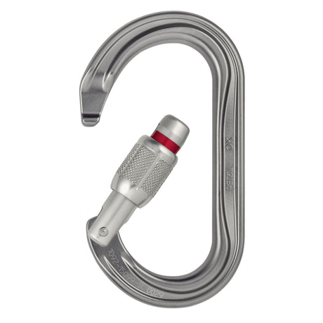 Open Grey Petzl OK Screwlock Carabiner