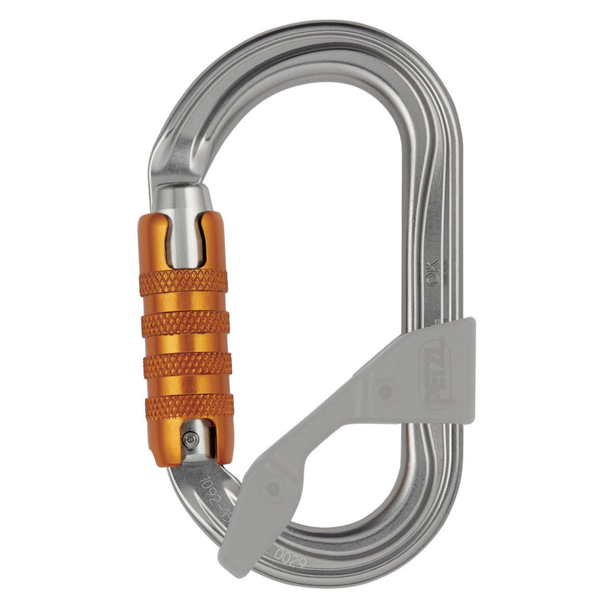 Petzl OK Triact Lock Carabiner in Grey with a captiv bar
