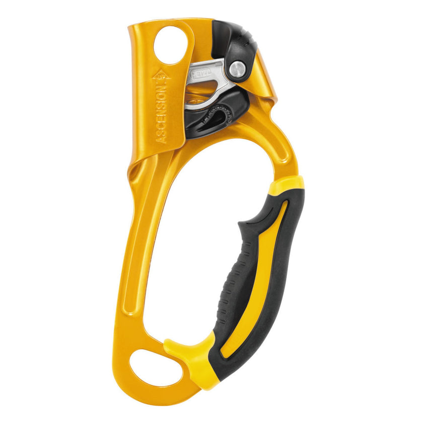 Petzl ASCENSION Right Handled rope clamp for rope ascents in yellow