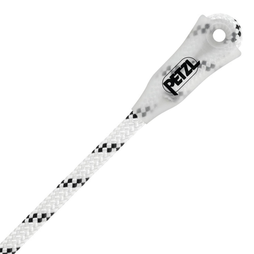 Petzl Axis 11mm Rope is available with the sewn termination and protective sheath which helps keep a carabiner in position