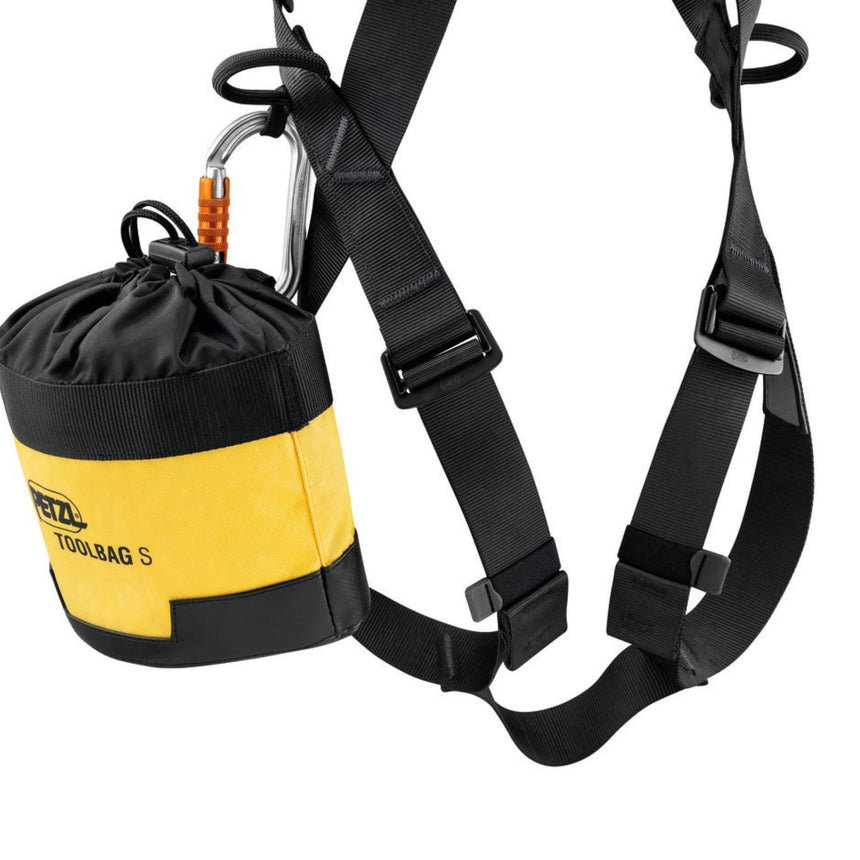 Petzl Newton EUR harness showing two equipment loops and two slots for TOOLBAG tool pouch, for easy tool access