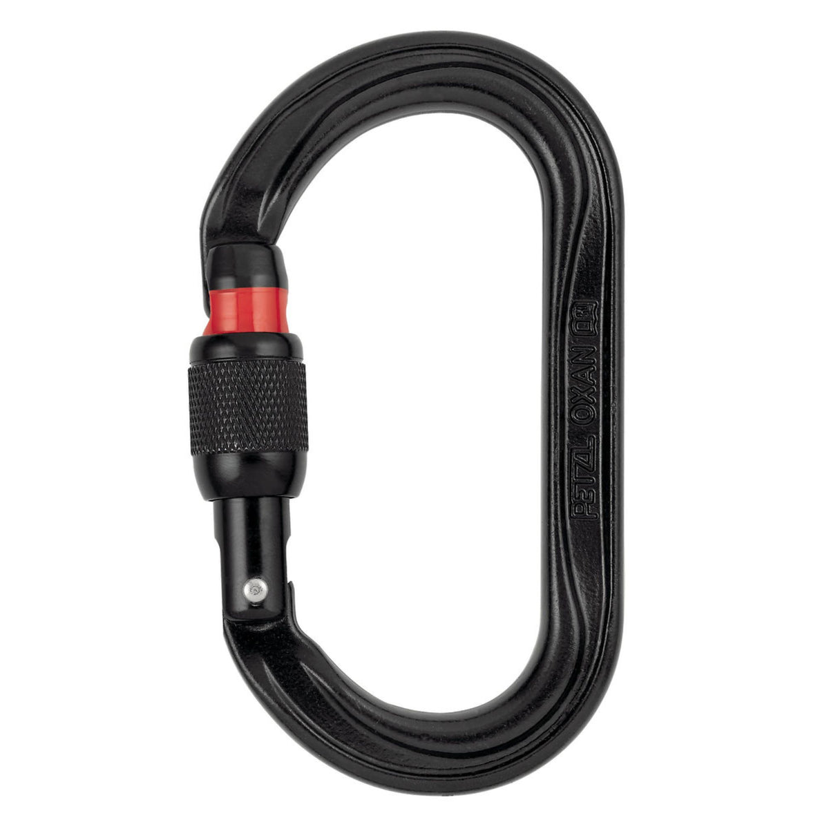 Petzl Oxan High-strength screw lock oval carabiner in black