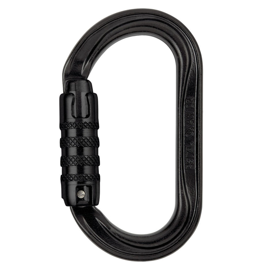 Petzl Oxan High-strength triact lock oval carabiner in black