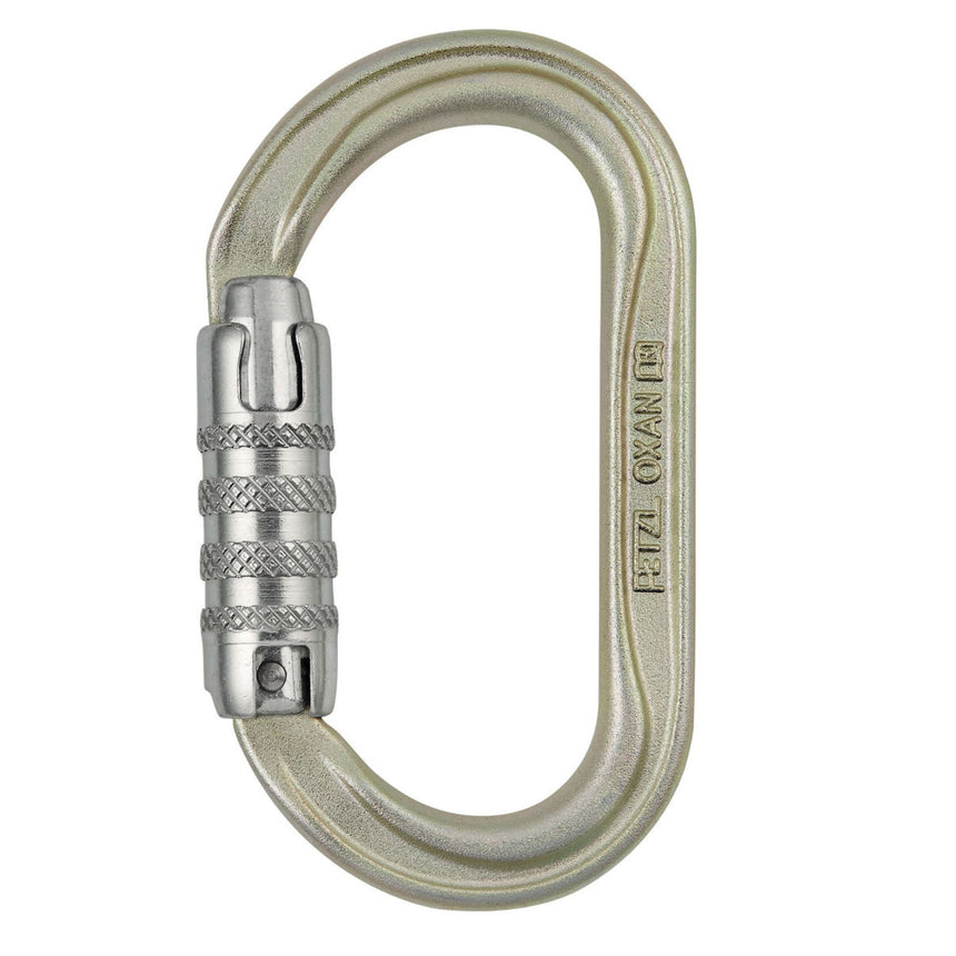 Petzl Oxan High-strength triact lock oval carabiner in gold