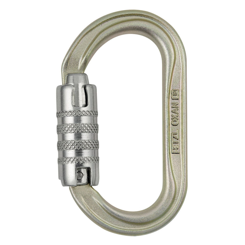 Petzl Oxan High-strength triact lock oval carabiner in gold