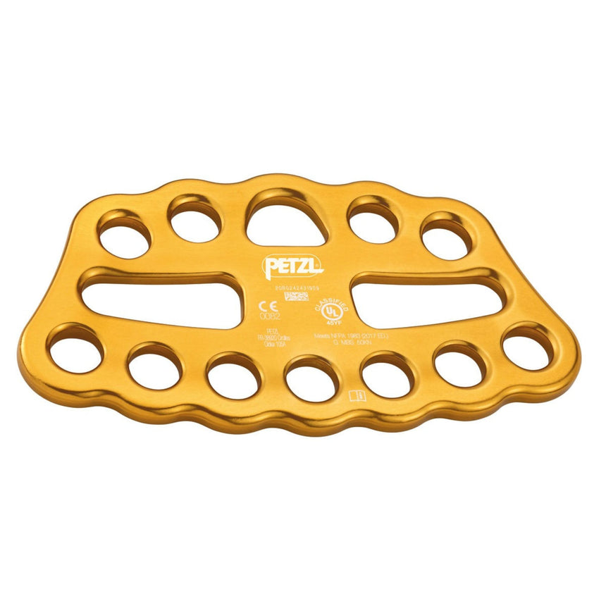 Back view of Petzl Yellow Rigging Plate in size Large