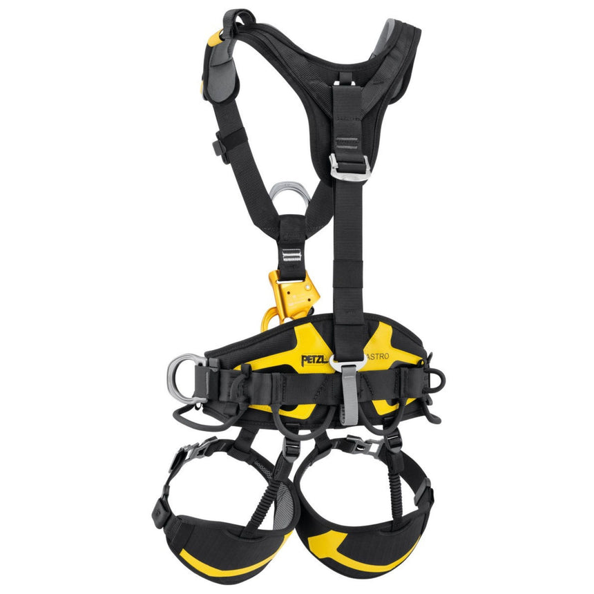 Back of Petzl Top Croll L Chest Harness attached to Petzl Astro Harness
