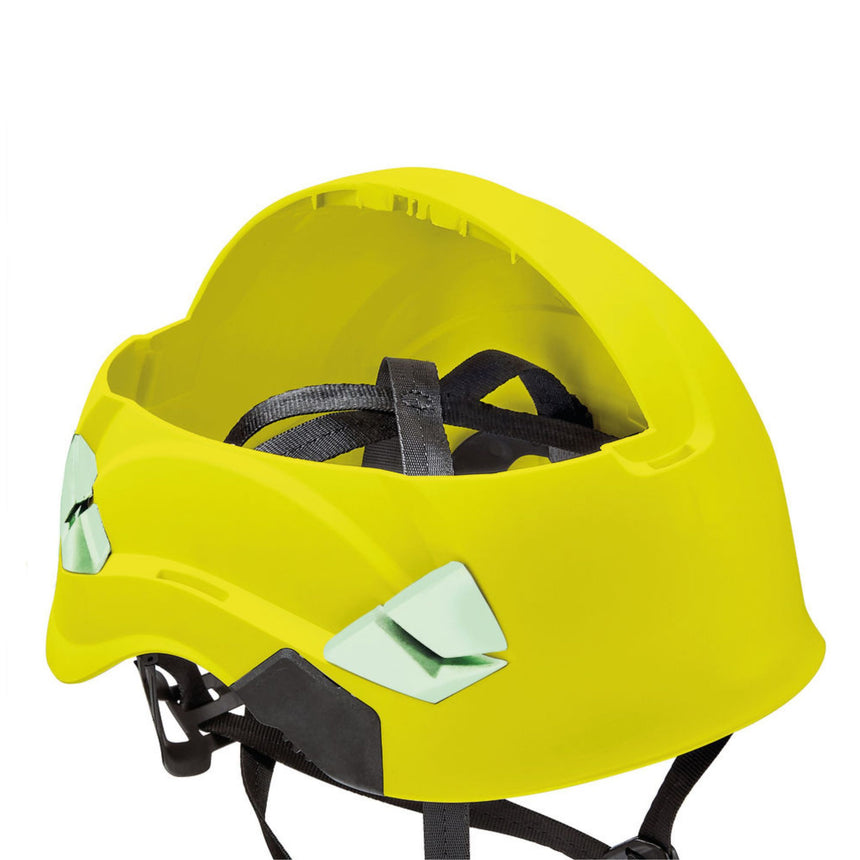 Petzl Vertex Vent Hi Viz Helmet six-point webbing suspension system adapts to
the shape of your head to provide maximum comfort.