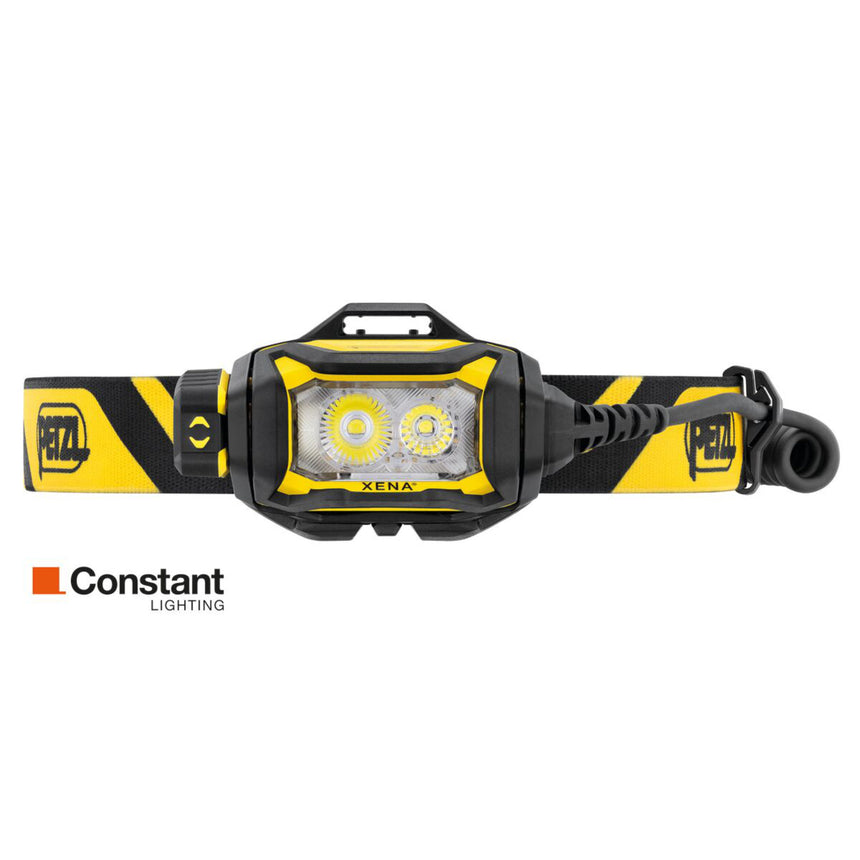 Petzl Xena head torch light and CONSTANT LIGHTING logo this technology provides stable brightness over a given amount of time.