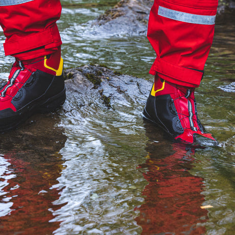 WRS Rescue Boots on person in a stream