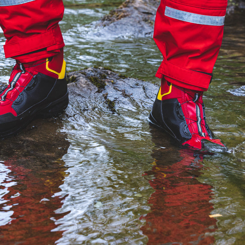 WRS Rescue Boots on person in a stream