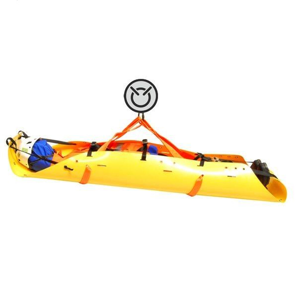 Kong Rolly - Rollable Stretcher side view of demonstrating use with dummy