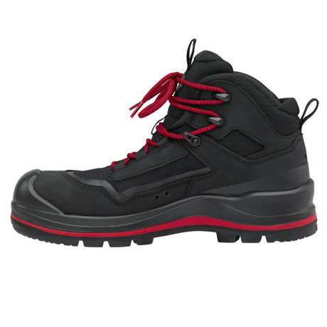 Black Palm Rescue Torrent hiking boot with red laces on a white background