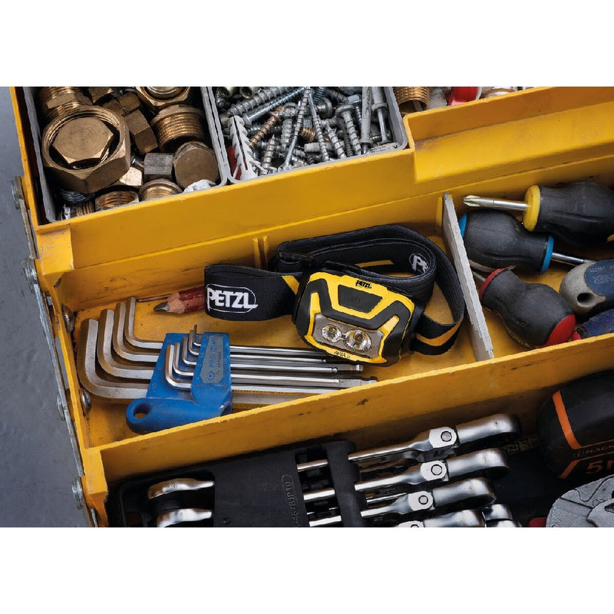 The ARIA 2 headlamp is compact and can easily be stored in a toolbox.