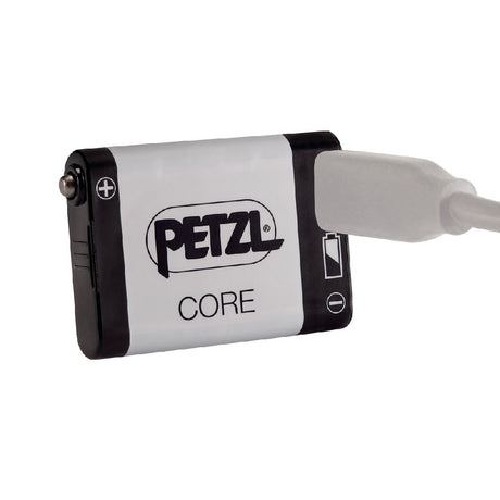 Petzl Core Rechargeable battery with charging cable attached