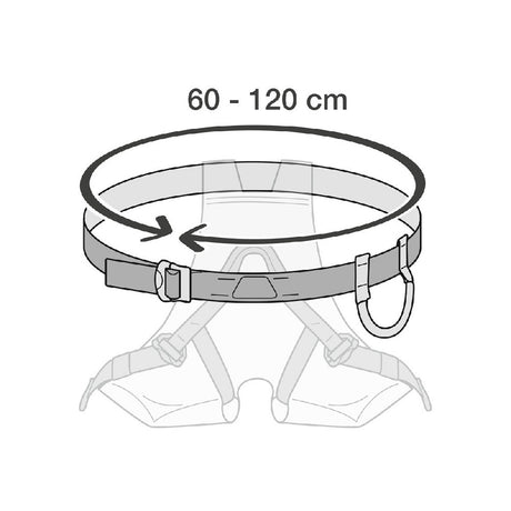 Petzl Harness Canyon Club circumference diagram