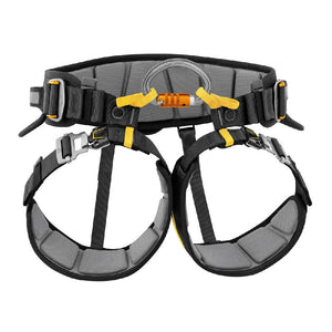 Petzl Omni Screw-Lock can be used to fasten the FALCON ASCENT harness by joining the two textile attachment points.