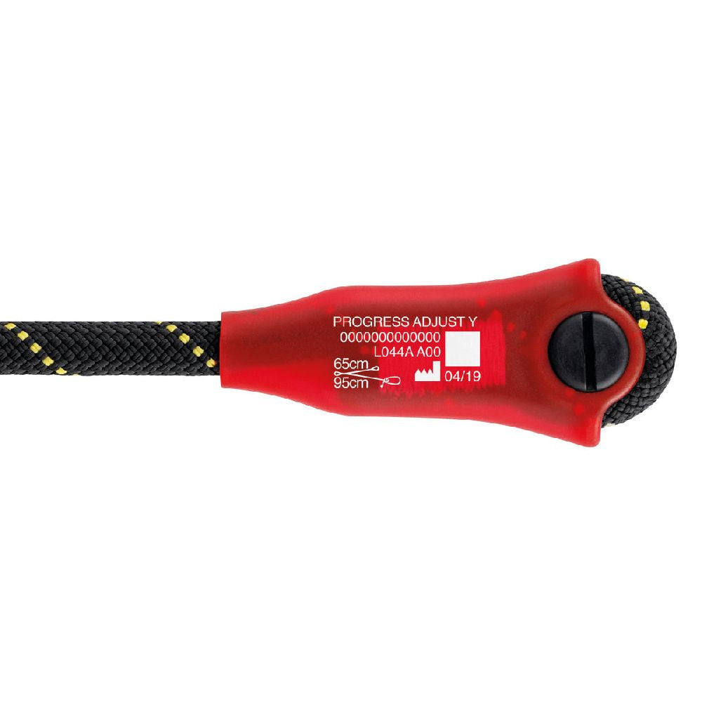 Petzl Progress Adjust-Y Double adjustable progression lanyard individual identification marking on the plastic sheath allows for tracking the equipment throughout its lifespan