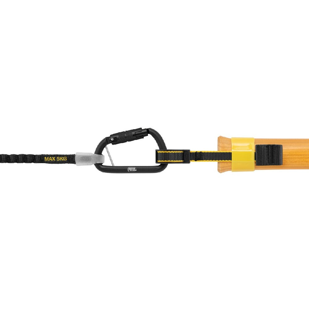 Petzl Toolink S and Tooltape is an attachment that allows you to connect and secure a tool up to 2.3 kg that has no connection hole and a smooth, straight handle, with the help of the included TOOLTAPE adhesive. 