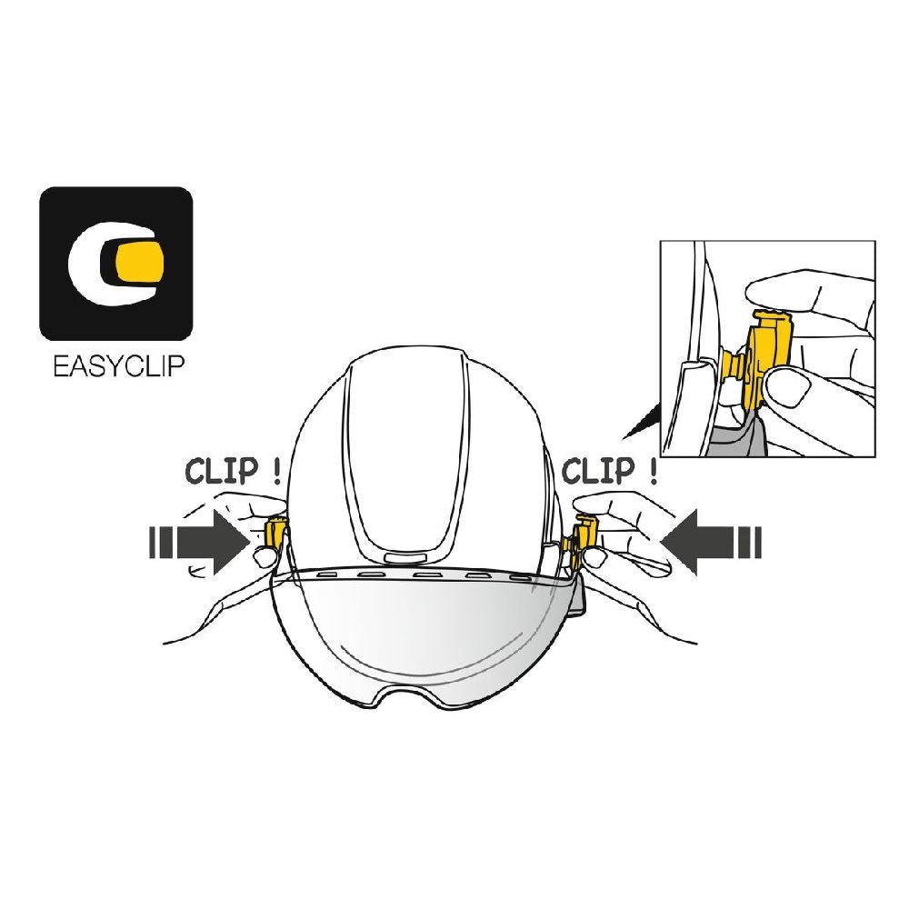Petzl Vizir installation is quick and easy, thanks to the included EASYCLIP attachment system