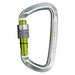 Edelrid D Classic 3000 Screwgate Carabiner in Sliver and Neon Green 