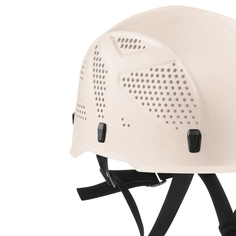White Edelrid Ultralight Junior Helmet showing Various vents for continuous air exchange