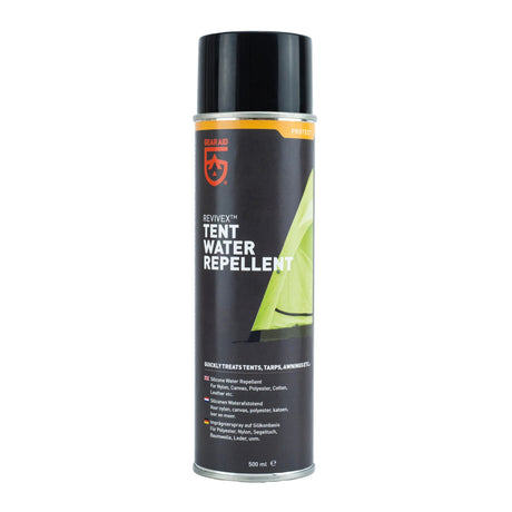 Gear Aid Revivex Tent Water Repellent 500ml Spray for Nylon, Canvas, Polyester, Cotton, Leather 