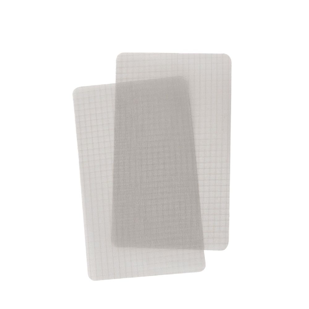 2 Semi Transparent Peel and Stick Gear Aid Tenacious Tape Sil Nylon Repair Patches (dimensions 7.6c x 12.7cm) 
