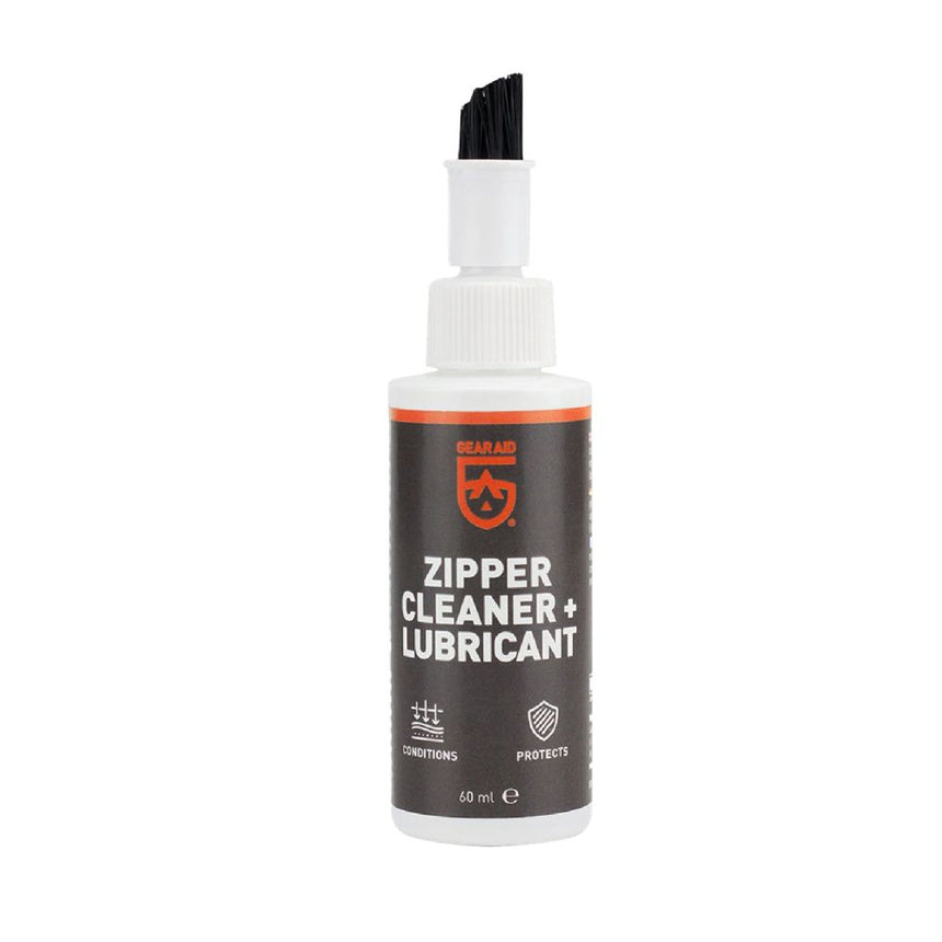 Gear Aid Zipper Cleaner and Lubricant 60ml Bottle with brush applicator top 