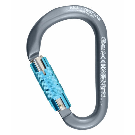 Kong HMS Classic Twist Lock Carabiner grey cyan